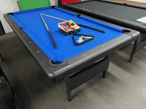 7FT Modern Fold Away Pool Table - Billiard Table (Blue Felt)