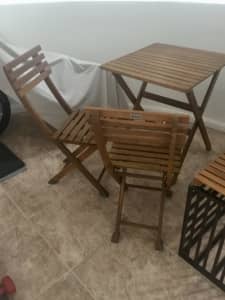 Timber table and chairs