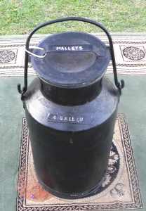 Vintage Malley 4 Gallon Galvanised Cream Can Painted Black