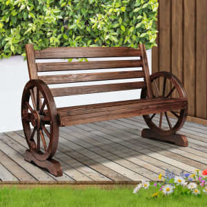 Gardeon Wooden Wagon Garden Bench Seat Outdoor Chair Lounge Patio Furn