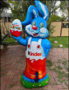 Kinder surprise inflatable over 6ft with timber base