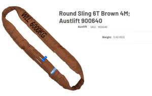 AustLift Round Sling 6tonne Brown 900640