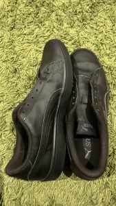 Puma Black Leather Kids School Shoes US Size 7C