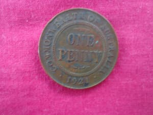 1921 Australian One Penny Coin.