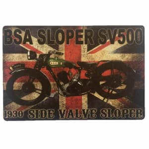 BSA Sloper SV500 Tin Sign British Motorcycle Bike 30cm x 20cm