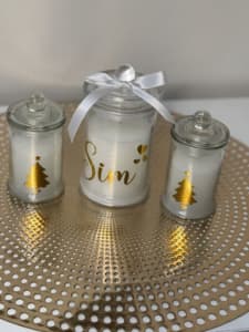 Personalised Scented Jar Candles Set for Christmas Last minute Gift