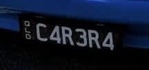Queensland personalised plates C4R3R4 to suit Porsche 911 Carrera etc.