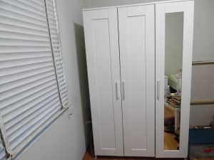 IKEA - BRIMNES Wardrobe with 3 doors, white,