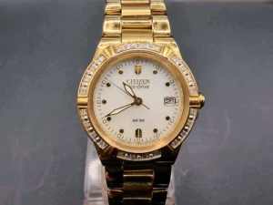 Citizen Ladies Eco-Drive 7 Diamonds shops WR50 DC Watch EM0382-86D