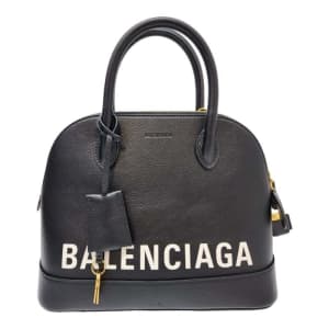 Balenciaga Ville Top Handle Logo Bag Medium Black Handbag