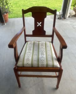 Vintage Bedroom Chair With Arm Rests and Padded Seat