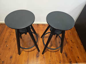 2 x black stools Ikea Dalfred, $10 each 