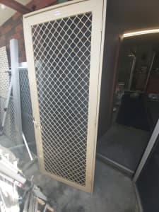 Aluminium security door with external frame. 800w x 2035 h