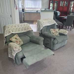 Three seat lounge suit, sofa & two recliners