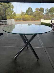 FREE Glass top Table with Chrome Legs
