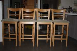Four tasmanian oak kitchen stools