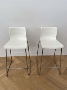 GLENN Bar stools,white/chrome-plated IKEA 