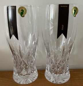 2 Waterford Lismore Crystal Pilsners RRP $399 (4 Avail)-FIXED $