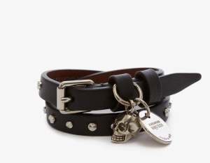 ALEXANDER MCQUEEN Leather Stud Wrap Skull Bracelet 100% Authentic