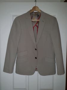 Mens Oxford tan brown casual suit jacket S