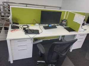 Office furniture multiple desks and dividers