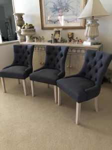 Stunning quality French provincial dining chairs . Set of 3 . As new