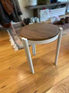 West Elm Side Table - wood top and powder coated legs