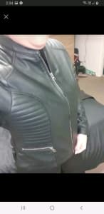 Real leather motorcycle jacket