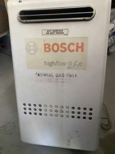 Bosch high flow natural gas hot water unit