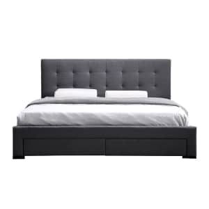 Levede Bed Frame Base With Storage Drawer Mattress Wooden Fabric ...