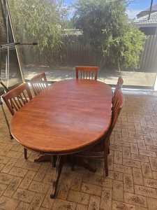 Solid Wood Table with 5 chairs