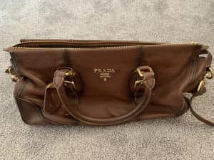 Prada brown leather handbag