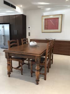 Handmade to order Solid timber dining table and 8 dining chairs