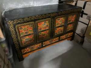 Tibetan hand painted cabinet