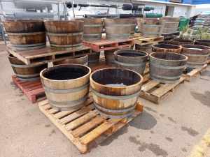 Half Wine Barrels $79 each (2 Halves for $130)