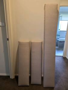 Three Padded Upholstered Pelmets Beige Excellent Condition 