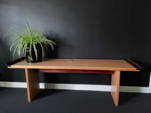 Japanese inspired recycled Ash and Jarrah timber bench