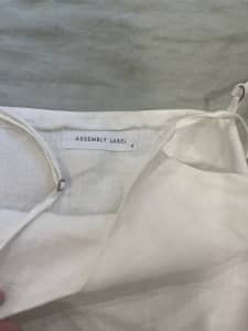 Assembly label white linen dress