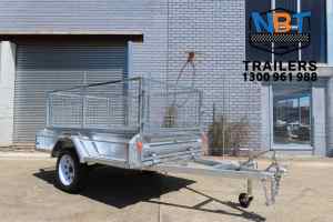 7x4 Gal Fully Welded Single Axle Tipper Trailer & 600mm Cage ATM750kg