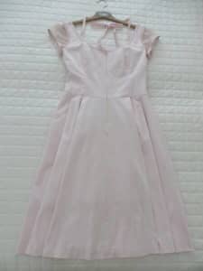 COVERS VINTAGE SOFT-PINK 100% LUXE COTTON F-LINED DRESS fit S.10-12
