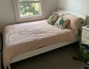 IKEA White Trysil double bed