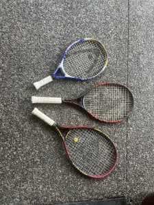 Tennis Rackets x 3 (Kids sizes)