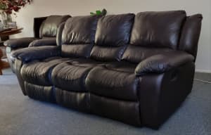 Wanted: Furniture leather dark brown 3 seat price dropped