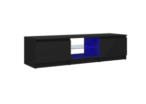 vidaXL TV Cabinet with LED Lights Black - (SKU:804293) Free Delivery