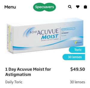 Daily Disposable Contact Lenses Toric for Astigmatism 