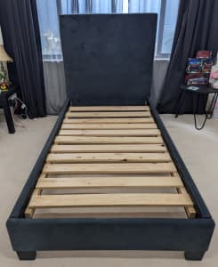 Single bedframe - padded headboard, mattress inc.