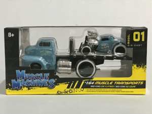 Maisto Muscle Machines Transports Die Cast Ford COE Flatbed & 3W Coupe