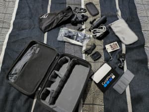 Go Pro / Peak Design accessories and carry case (no Go Pro unit)