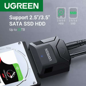 NEW UGREEN USB 3.0 to SATA Adapter Hard Driver Converter w/ Power Adap