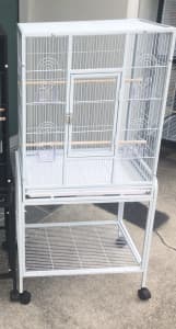 NEW White Bird Cage AVIone style 65cmx44cmx77cmH (137cmH) Cage & stand